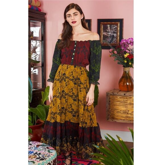 Free People x Carolina K Alexa Off Shoulder Chiffon Dress - Picture 2 of 10